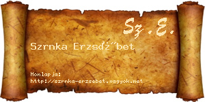 Szrnka Erzsébet névjegykártya